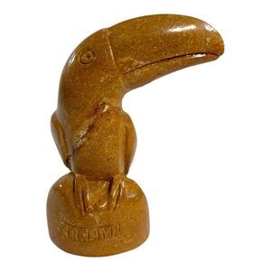 Hand Carved Tropical Panama Toucan Figure Souvenir Paperweight Stone Sculpture 6